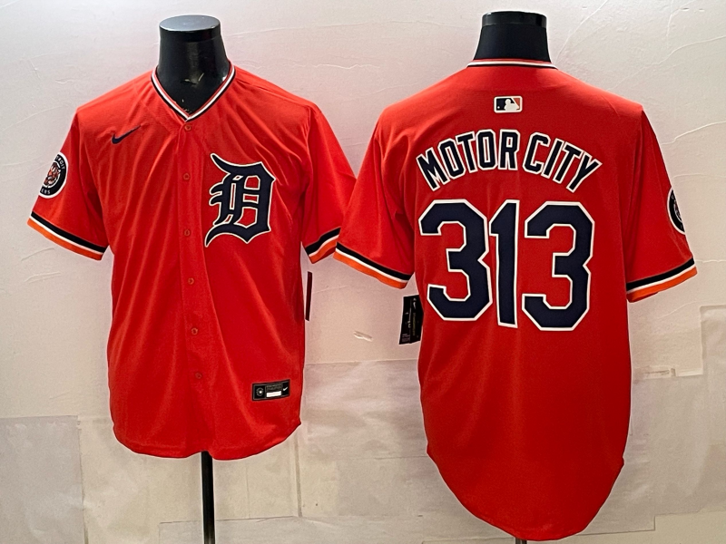 Men Detroit Tigers 313 Motorcity orange Game Nike MLB Jersey 20260067